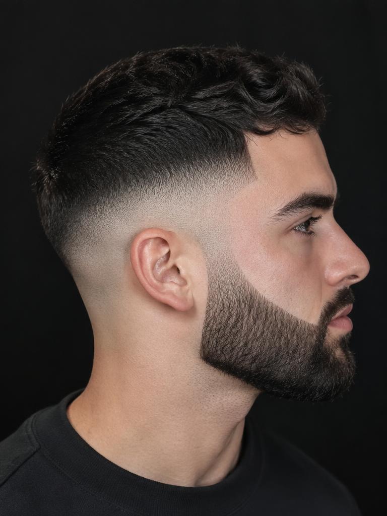 Dégradé + contours barbe
